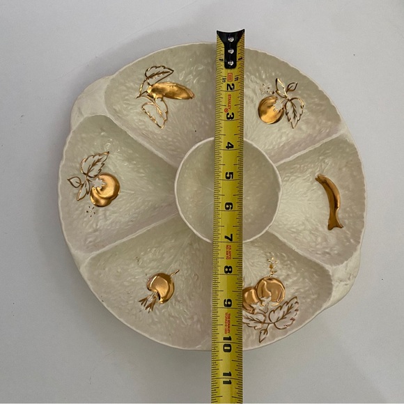 CROWN DEVON BONE CHINA VEGETABLE BOWL WITH RAISED CENTER DIP ENGLAND MCM - Picture 10 of 10